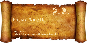 Hajas Margit névjegykártya